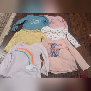 Old Navy Long Sleeve Tees - Rainbow, Stripes, and Floral Set